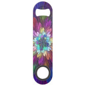 花カラフルサイケデリック抽象芸術フラクタル スピード栓抜き (裏面)