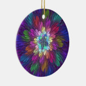 花カラフルサイケデリック抽象芸術フラクタル セラミックオーナメント (右)