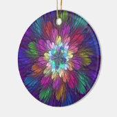 花カラフルサイケデリック抽象芸術フラクタル セラミックオーナメント (左)