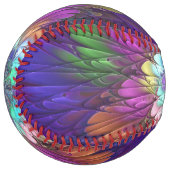 花カラフルサイケデリック抽象芸術フラクタル ソフトボール (正面左)