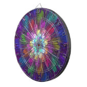 花カラフルサイケデリック抽象芸術フラクタル ダーツボード (正面右)
