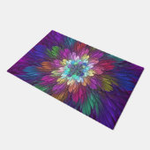 花カラフルサイケデリック抽象芸術フラクタル ドアマット (アングル)