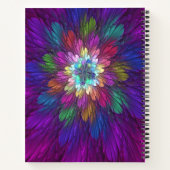 花カラフルサイケデリック抽象芸術フラクタル ノートブック (裏面)