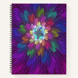 花カラフルサイケデリック抽象芸術フラクタル ノートブック