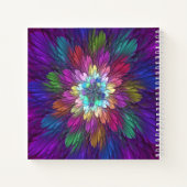 花カラフルサイケデリック抽象芸術フラクタル ノートブック (裏面)