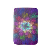 花カラフルサイケデリック抽象芸術フラクタル バスマット (正面縦)