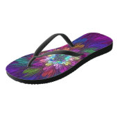 花カラフルサイケデリック抽象芸術フラクタル ビーチサンダル (アングル)