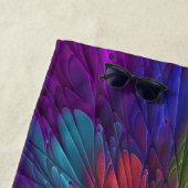 花カラフルサイケデリック抽象芸術フラクタル ビーチタオル (インサイチュ)