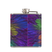 花カラフルサイケデリック抽象芸術フラクタル フラスク (裏面)