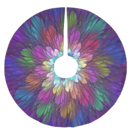 花カラフルサイケデリック抽象芸術フラクタル ブラッシュドポリエステルツリースカート