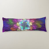 花カラフルサイケデリック抽象芸術フラクタル ボディピロー (裏面)