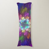 花カラフルサイケデリック抽象芸術フラクタル ボディピロー (正面縦)