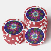 花カラフルサイケデリック抽象芸術フラクタル ポーカーチップ (積み重ね)
