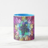 花カラフルサイケデリック抽象芸術フラクタル マグカップ (中央)