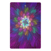 花カラフルサイケデリック抽象芸術フラクタル ミニクリップボード (裏面)