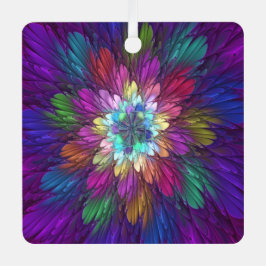 花カラフルサイケデリック抽象芸術フラクタル メタルオーナメント