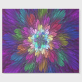 花カラフルサイケデリック抽象芸術フラクタル ラッピングペーパー (フラット)