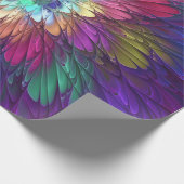 花カラフルサイケデリック抽象芸術フラクタル ラッピングペーパー (角)
