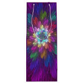 花カラフルサイケデリック抽象芸術フラクタル ワインギフトバッグ (裏面)