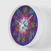 花カラフルサイケデリック抽象芸術フラクタル 壁時計 (傾斜)