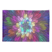 花カラフルサイケデリック抽象芸術フラクタル 枕カバー (裏面)