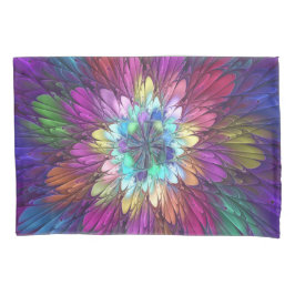 花カラフルサイケデリック抽象芸術フラクタル 枕カバー