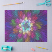 花カラフルサイケデリック抽象芸術フラクタル 薄葉紙 (クラフト)