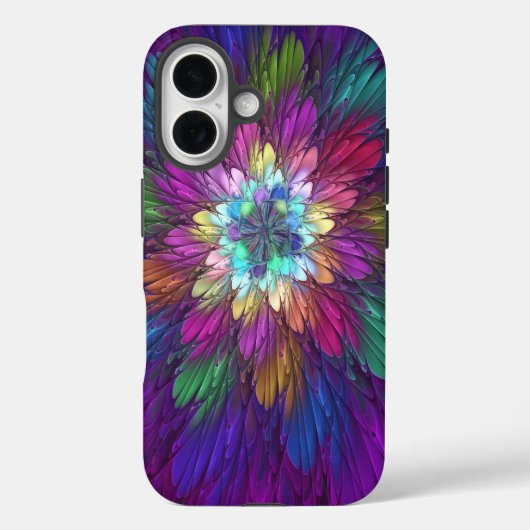 花カラフルサイケデリック抽象芸術フラクタル Case-Mate iPhoneケース (裏面)
