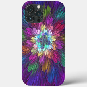 花カラフルサイケデリック抽象芸術フラクタル iPhone 13 PRO MAXケース