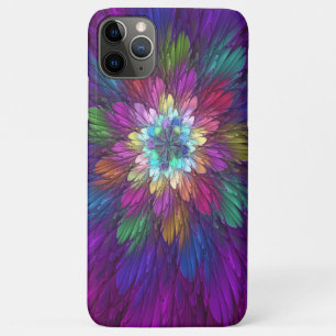 花カラフルサイケデリック抽象芸術フラクタル iPhone 11 PRO MAXケース