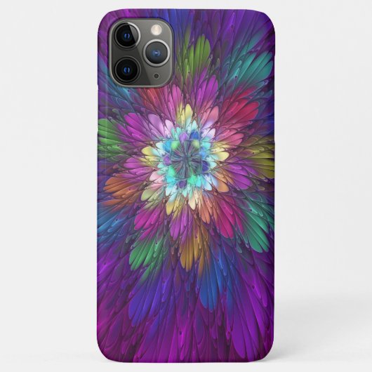 花カラフルサイケデリック抽象芸術フラクタル Case-Mate iPhoneケース (裏面)