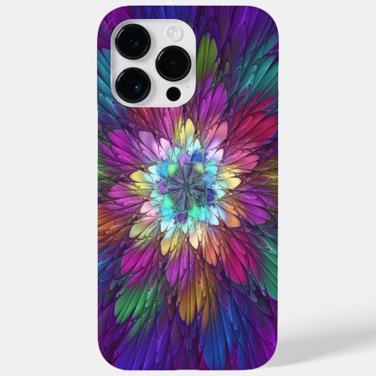 花カラフルサイケデリック抽象芸術フラクタル Case-Mate iPhoneケース (裏面)