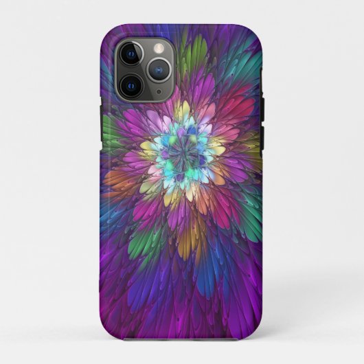 花カラフルサイケデリック抽象芸術フラクタル Case-Mate iPhoneケース (裏面)