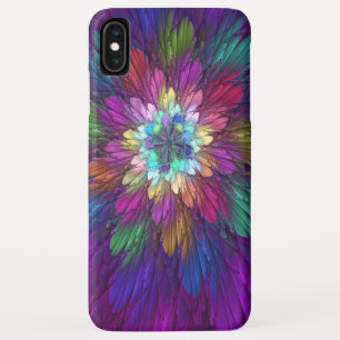 花カラフルサイケデリック抽象芸術フラクタル iPhone XS MAXケース