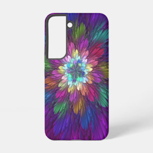 花カラフルサイケデリック抽象芸術フラクタル SAMSUNG GALAXY S22ケース