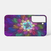 花カラフルサイケデリック抽象芸術フラクタル SAMSUNG GALAXYケース (裏面横)