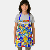 花カラフルシャワーパーソナライズされた文字 エプロン (インサイチュ)