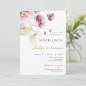 花カラフルスペインの結婚式招待状 招待状 (スタンド正面)