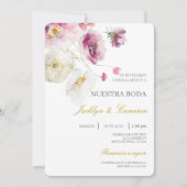 花カラフルスペインの結婚式招待状 招待状 (正面)