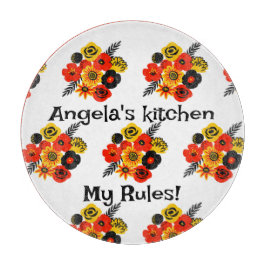 花カラフルスペインの編集可能文字 カッティングボード