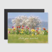 花カラフルチューリップ+水仙の磁気カード (正面/裏面)