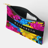 花カラフルデイジーボホお名前 アクセサリーポーチ (見開き)