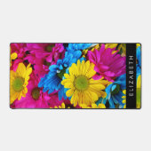 花カラフルデイジーボホお名前 デスクマット (正面)