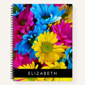 花カラフルデイジーボホお名前 ノートブック (正面)
