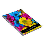 花カラフルデイジーボホお名前 ノートブック (右側)