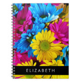 花カラフルデイジーボホお名前 ノートブック (正面)