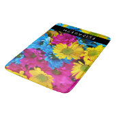 花カラフルデイジーボホお名前 バスマット (アングル)