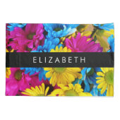 花カラフルデイジーボホお名前 枕カバー (裏面)