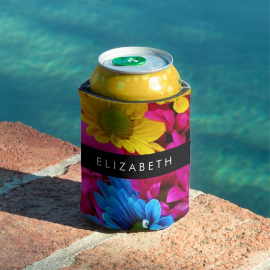 花カラフルデイジーボホお名前 缶クーラー (インサイチュ プール)