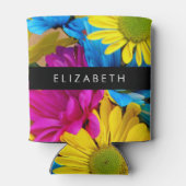 花カラフルデイジーボホお名前 缶クーラー (裏面)